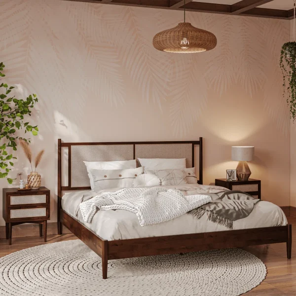 Oliver Tempat Tidur Rotan Kayu Jati