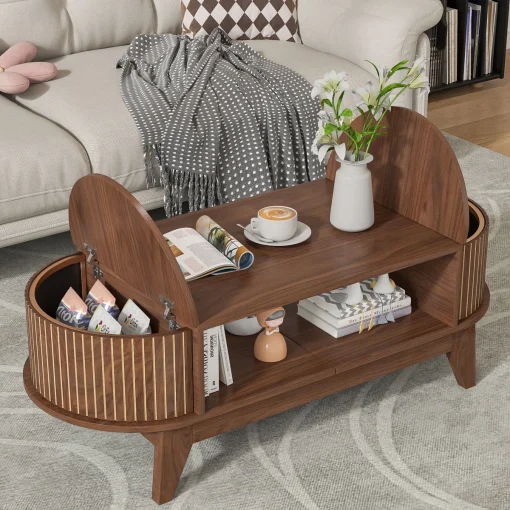 Ollaf Meja Tamu Multifungsi Kayu Jati Solid Minimalis Modern