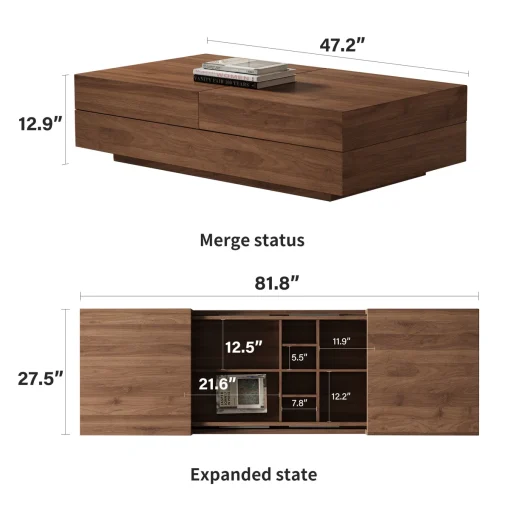 Roanoke Meja Tamu Kayu Jati Solid Modern Minimalis