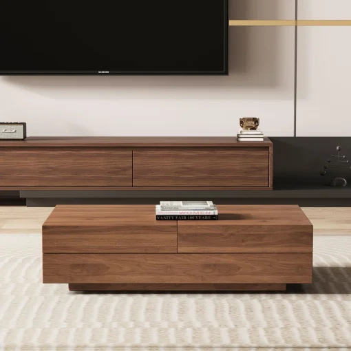 Roanoke Meja Tamu Kayu Jati Solid Modern Minimalis