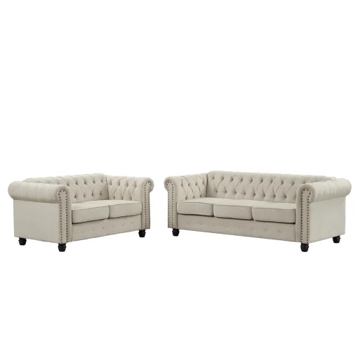 Set Sofa Tamu Chesterfield Klasik Minimalis Modern