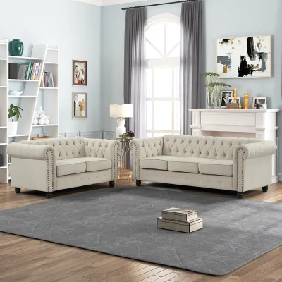 Set Sofa Tamu Chesterfield