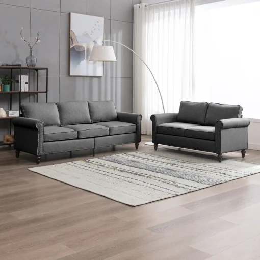 Set Sofa Tamu Shabbycic Modern Minimalis Kain Canvas