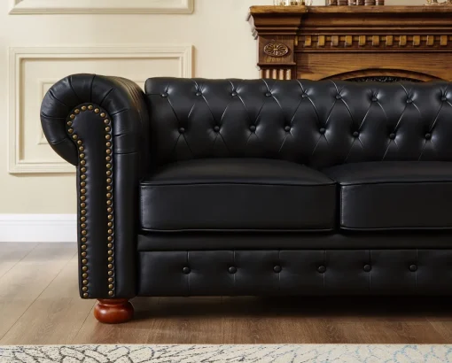 Sofa Tamu Model Chesterfield Minimalis Modern Kain Oscar