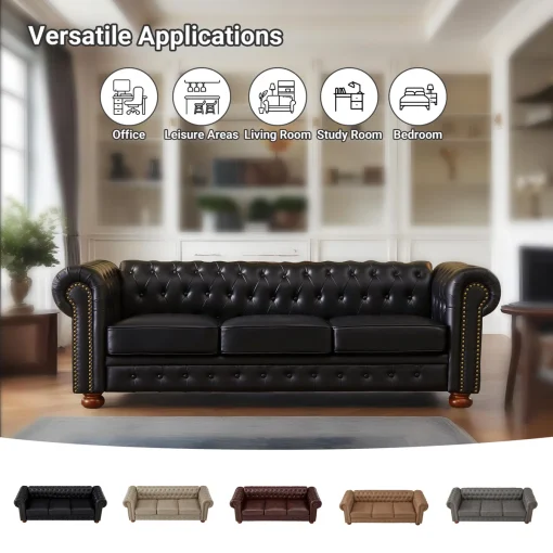 Sofa Tamu Model Chesterfield Minimalis Modern Kain Oscar