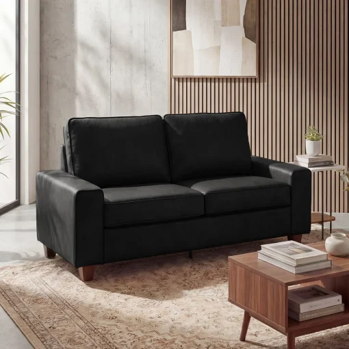 Vegan Sofa Tamu 2 Seater Kain Ocar Minimalis Jepara
