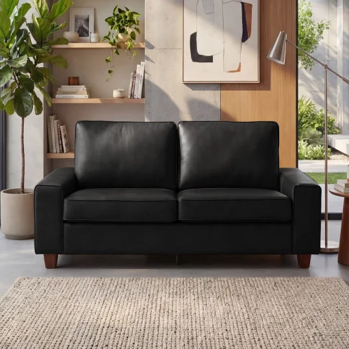 Vegan Sofa Tamu 2 Seater Kain Ocar Minimalis Jepara