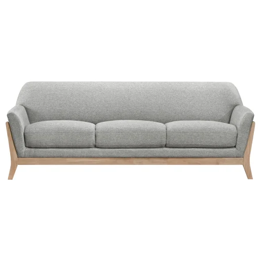 Wassion Set Sofa Tamu Minimalis Kayu Jati Kain Canvas