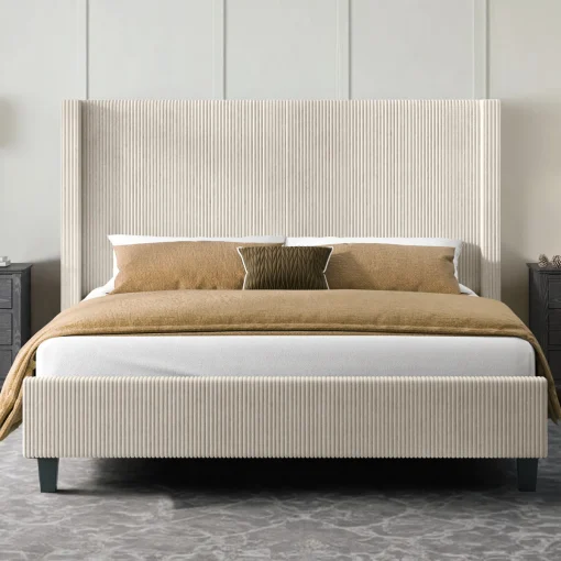 Wolden Tempat Tidur Model Jok Kain Beludru Texture