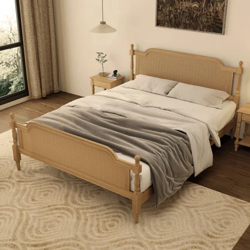 Alcott Tempat Tidur Rotan Finishing Bleaching Minimalis