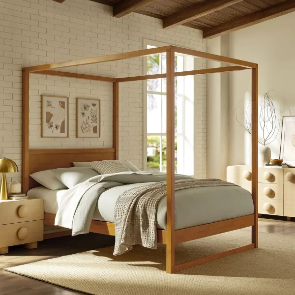 Alva Tempat Tidur Kanopi Kayu Jati