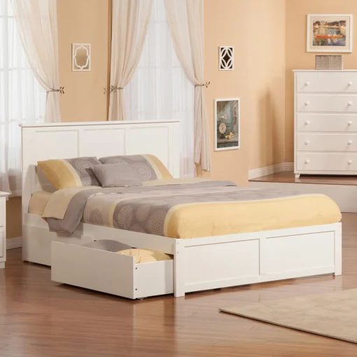 Ameary Tempat Tidur Laci Minimalis Cat Duco Putih