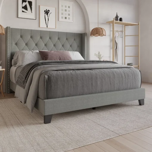 Ameire Tempat Tidur Jok Kain Canvas Desain Minimalis