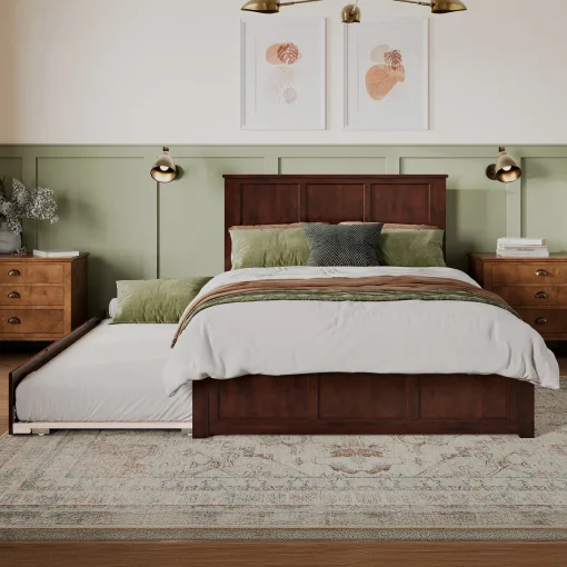 Amison Tempat Tidur Sorong Kayu Jati Minimalis