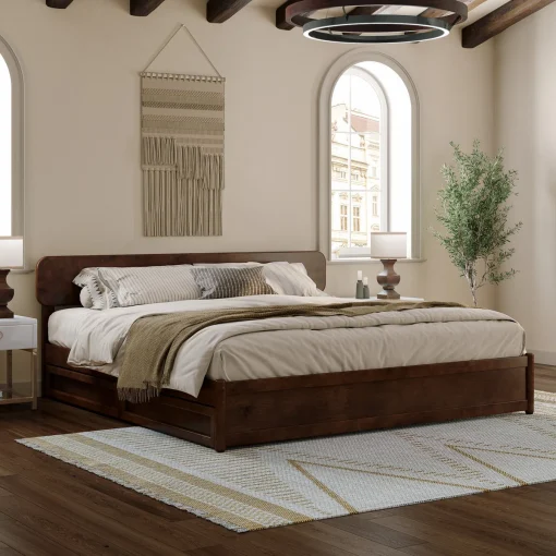 Austin Tempat Tidur Berlaci Kayu Jati Minimalis Modern