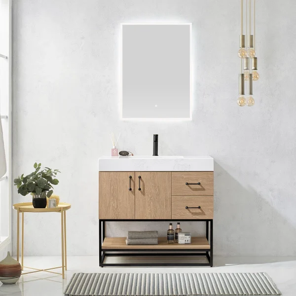 Brayden Wastafel Kamar Mandi Metal Plywood Minimalis