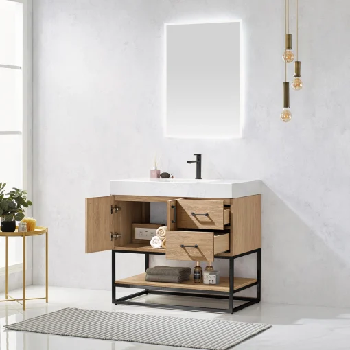 Brayden Wastafel Kamar Mandi Metal Plywood Minimalis