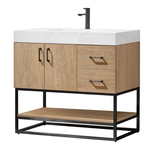 Brayden Wastafel Kamar Mandi Metal Plywood Minimalis
