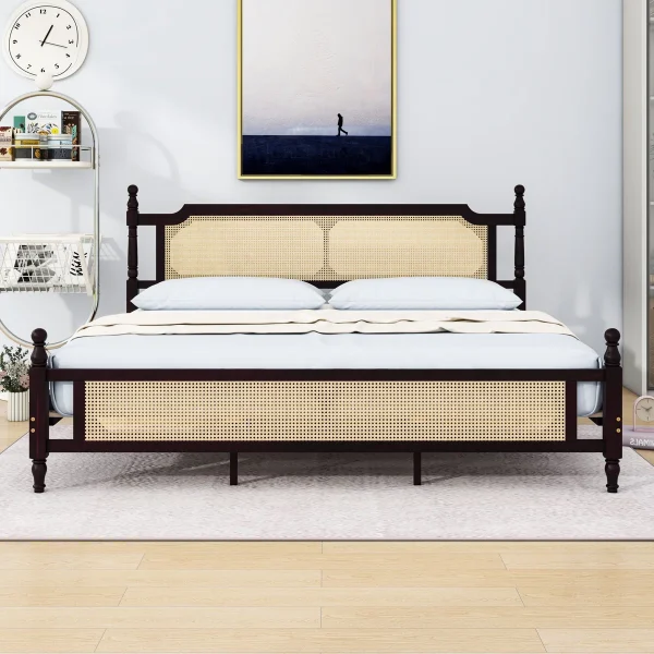 Bargoth Tempat Tidur Rotan Klasik Kayu Jati