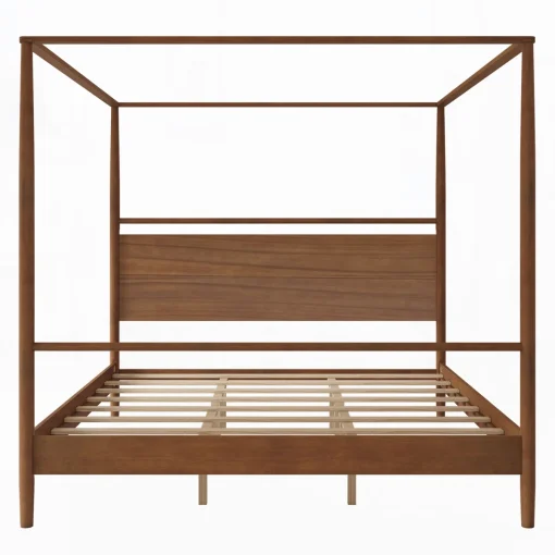 Barreral Tempat Tidur Model Kanopi Kayu Jati Minimalis