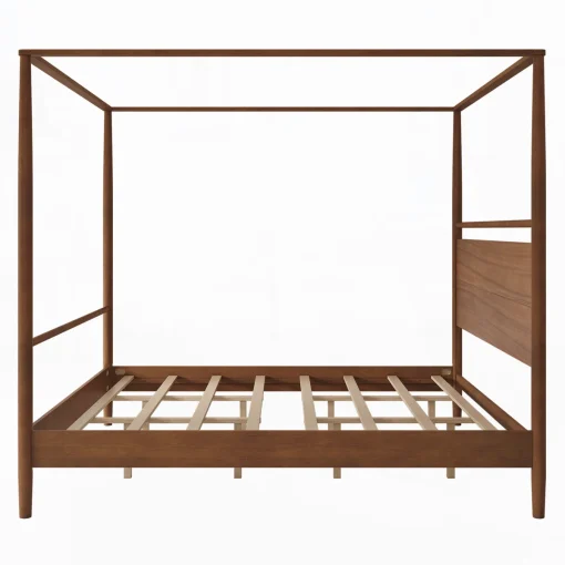 Barreral Tempat Tidur Model Kanopi Kayu Jati Minimalis