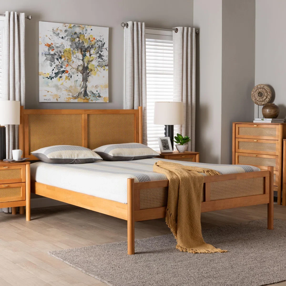 Bezayda Tempat Tidur Rotan Kayu Jati