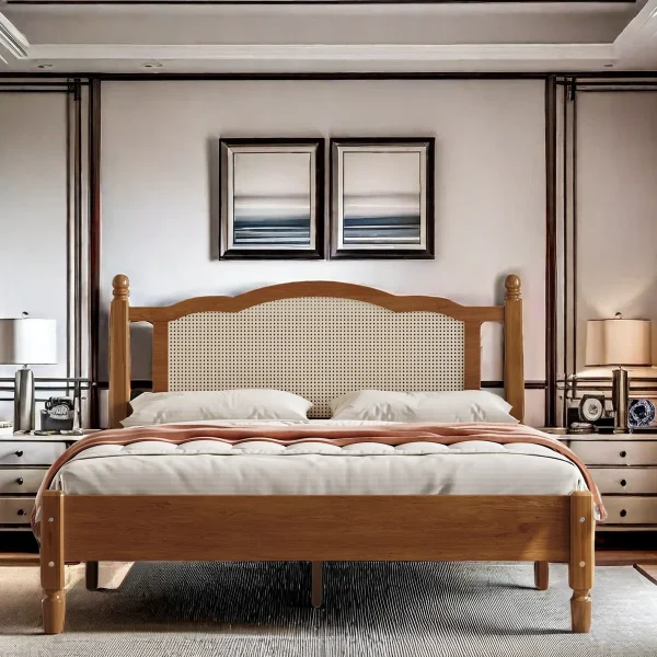 Bohemian Tempat Tidur Rotan Desain Klasik Modern