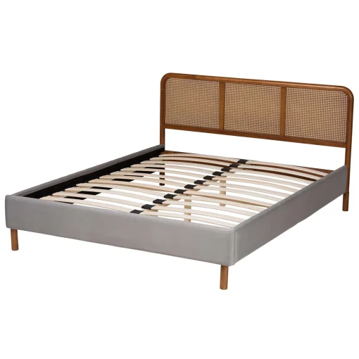 Breanva Tempat Tidur Rotan Jok Kain Minimalis Modern