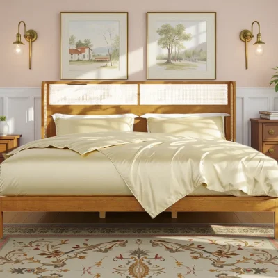 Brezany Tempat Tidur Rotan Kayu Jati