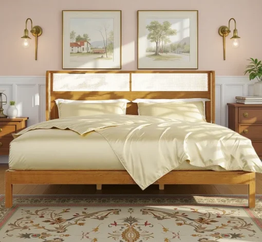 Brezany Tempat Tidur Rotan Kayu Jati Minimalis Modern