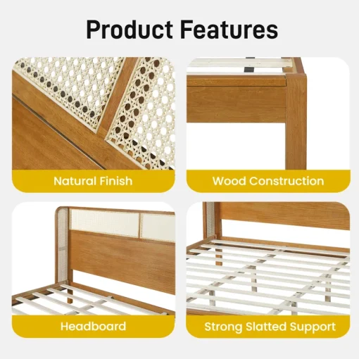 Brezany Tempat Tidur Rotan Kayu Jati Minimalis Modern