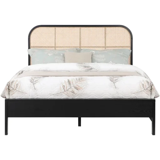 Carrara Tempat Tidur Rotan Kayu Jati Minimalis Modern