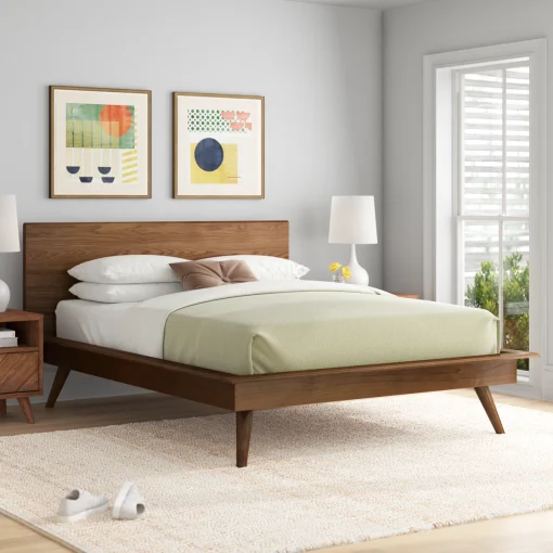 Defazio Tempat Tidur Retro Kayu Jati Minimalis Modern