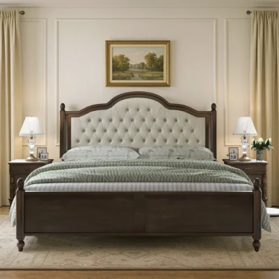 Ebillal Tempat Tidur Jok Kain Klasik Modern