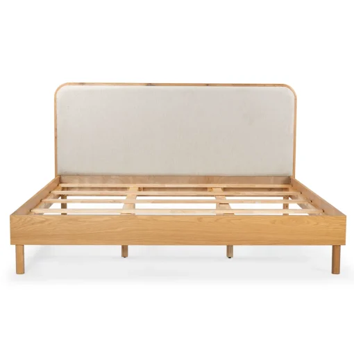 Fairyn Tempat Tidur Jok Kain Kayu Jati Minimalis Modern