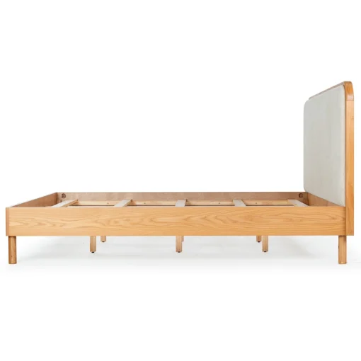 Fairyn Tempat Tidur Jok Kain Kayu Jati Minimalis Modern