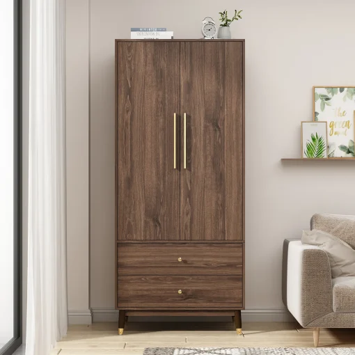 Jandrew Lemari Pakaian Retro 2 Pintu Plywood Minimalis