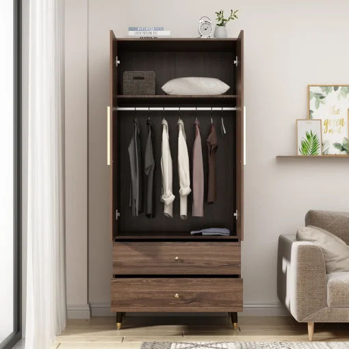 Jandrew Lemari Pakaian Retro 2 Pintu Plywood Minimalis