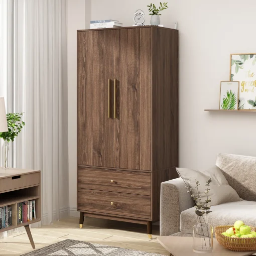 Jandrew Lemari Pakaian Retro 2 Pintu Plywood Minimalis
