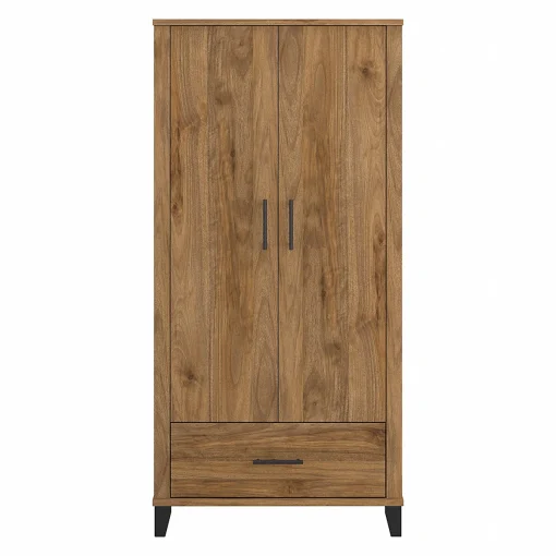 Kaionna Lemari Pakaian 2 Pintu Rustic Walnut Kayu Jati