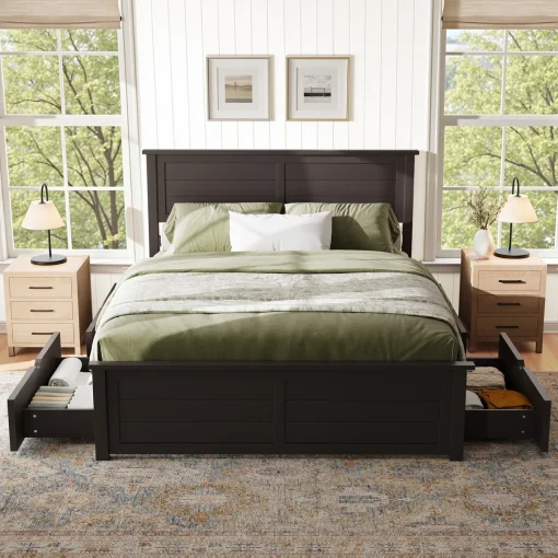 Kingston Tempat Tidur Laci Kayu Jati Minimalis Modern