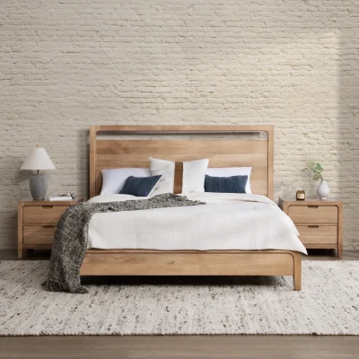 Lagunna Tempat Tidur Kayu Jati Finishing Bleaching