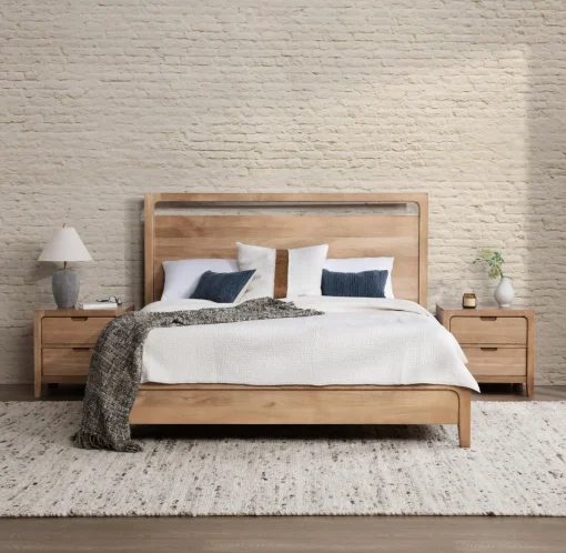 Laguna Tempat Tidur Kayu Jati Finishing Bleaching