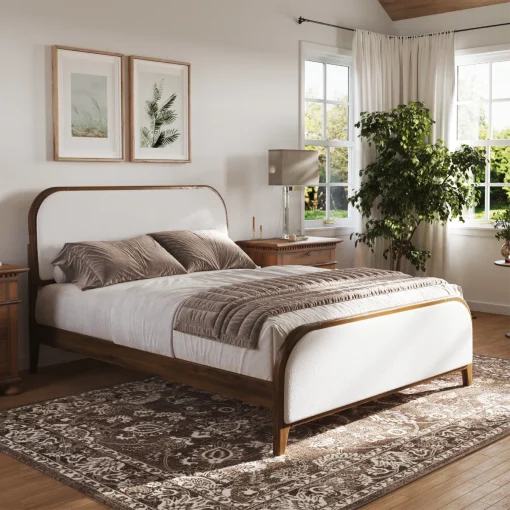 Lorrell Tempat Tidur Jok Kain Desain Minimalis Modern
