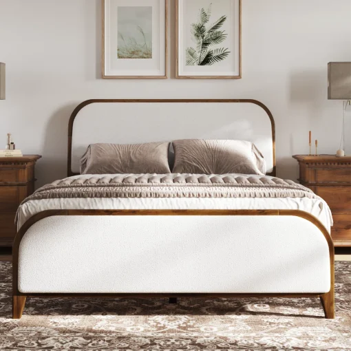 Lorrell Tempat Tidur Jok Kain Desain Minimalis Modern