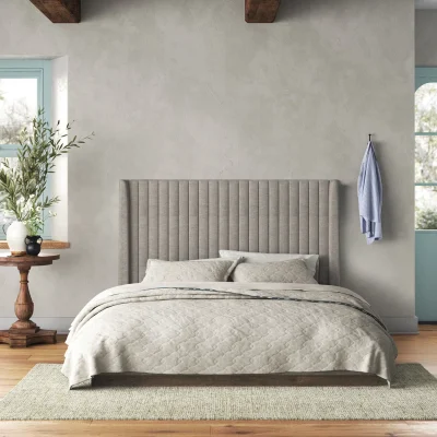Lydia Tempat Tidur Jok Kain Canvas Desain Unik Minimalis