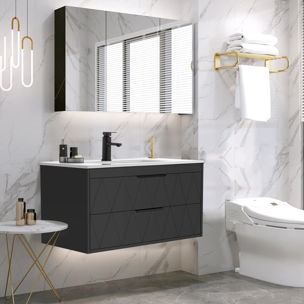 Makow Wastafel Cabinet Kamar Mandi Cat Duco Minimalis