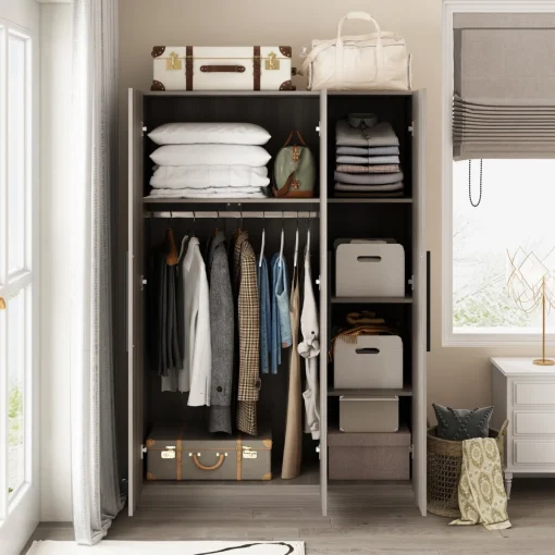 Mallaya Lemari Pakaian 3 Pintu Plywood Minimalis
