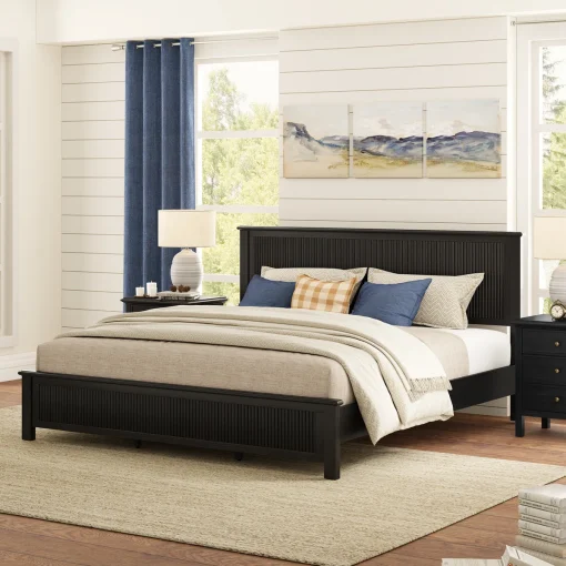 Nathalie Tempat Tidur Kayu Jati Solid Minimalis Mewah