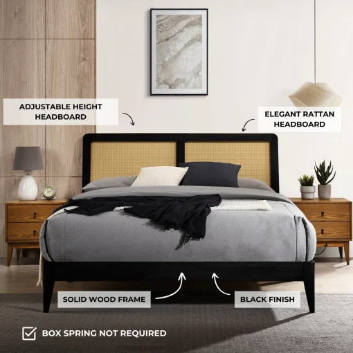 Olivery Tempat Tidur Minimalis Kombinasi Rotan Sintetis